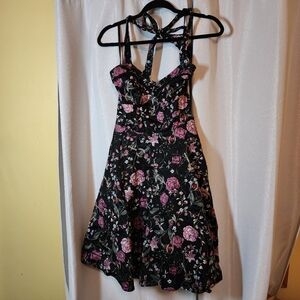 Floral Black Cottage Core Dress